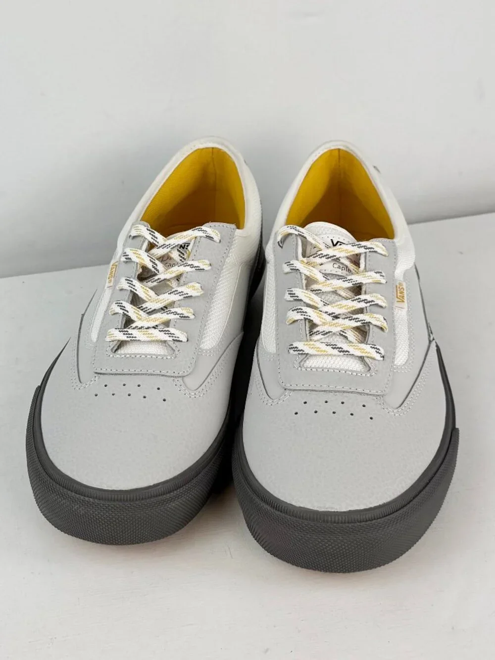Men's 9 - VANS Skate Curren Caples Grey Yellow Shoes - 500714